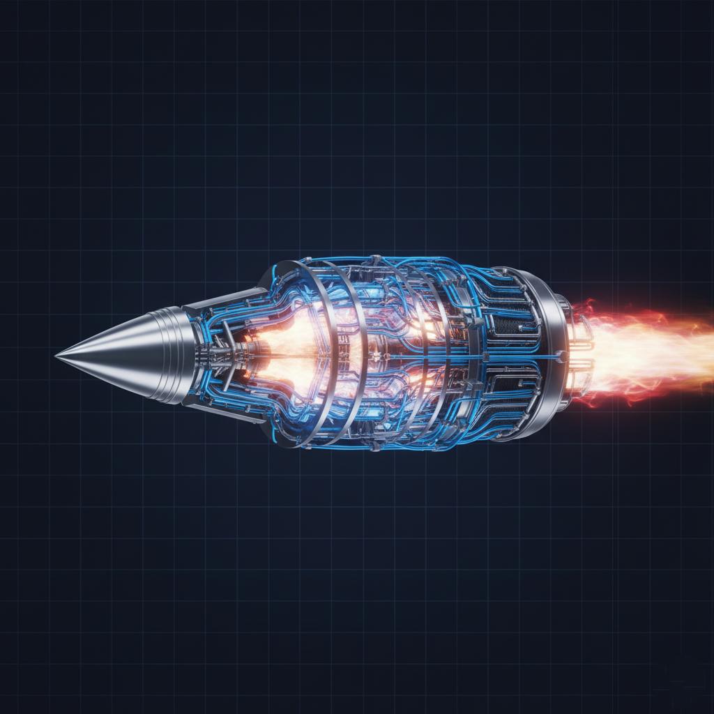 Diagram of regenerative cooling in a scramjet engine