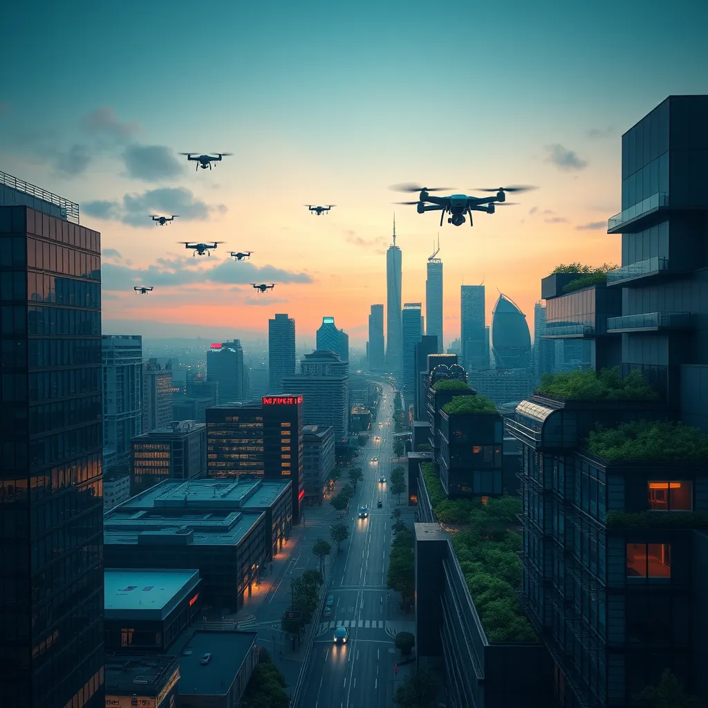 Intelligent, green, and forward-thinking urban skyline