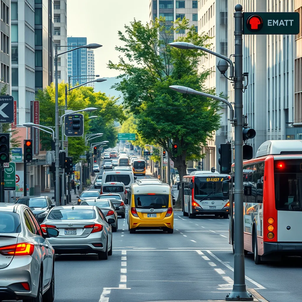 Smart city sensors monitoring traffic and environment