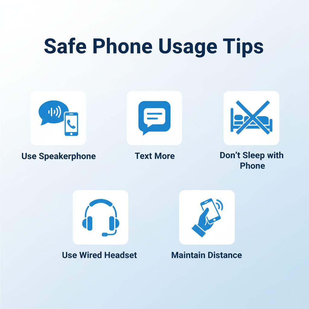 Infographic of phone safety tips (precautionary principle)