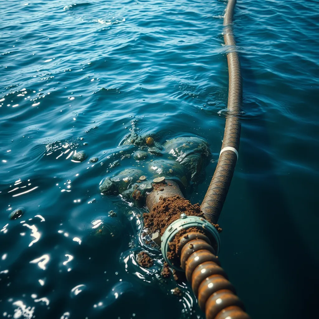 Damaged Undersea Cable Close-up