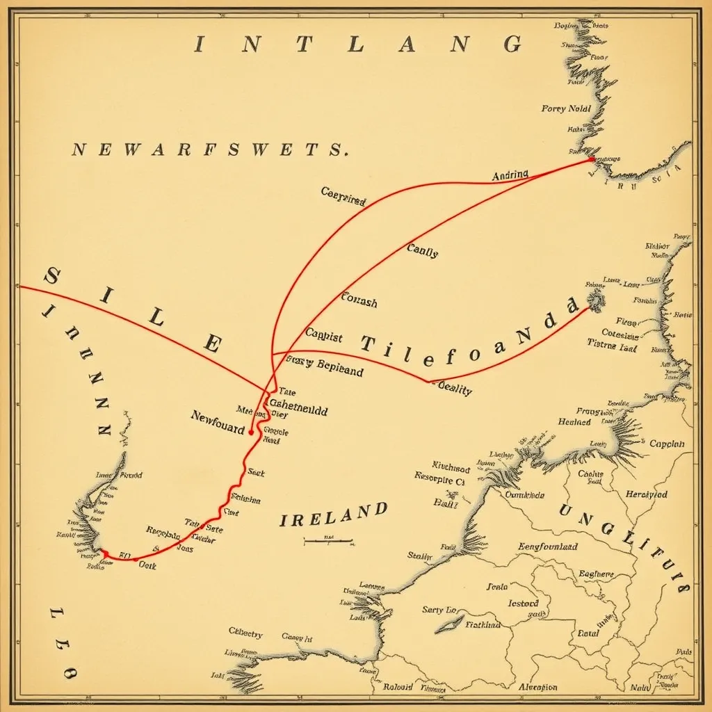 Historic Transatlantic Cable Map