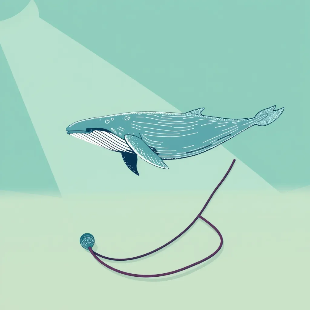 Whale and Submarine Cable Illustration