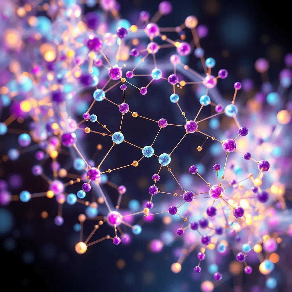 Glowing nano-particles forming intricate structures