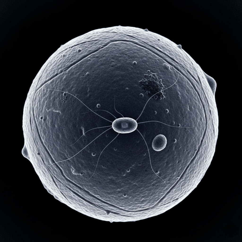 Microscopic image or diagram of Candidatus Sukunaarchaeum mirabile attaching to a host