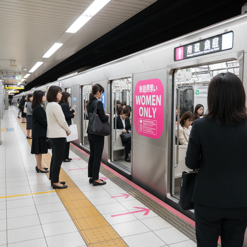 Women-only train carriage sign in Tokyo