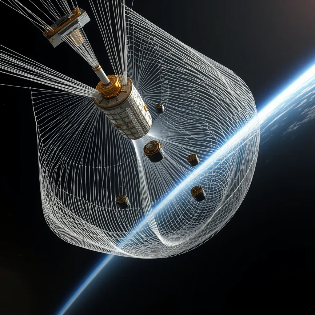 Orbital Fishing Net Deployment